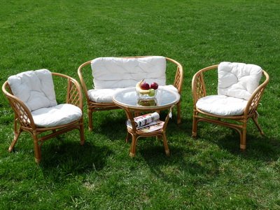 Rattangarnitur Rattan Sitzgruppe Rattan Set Neu