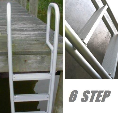 6 Step Heavy Duty Anodized Aluminum Swim Pier Dock Ladder