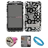 Silver Case with Black Flower Durable 2 Piece Protective Crystal Hard Shiel ....