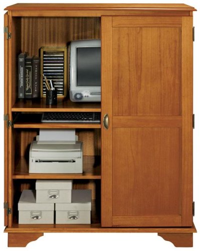 Standard Computer Armoire 53"hx42.5"w Walnut