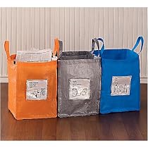 Gaiam Folding Recycling Bags (Color Coded) Set of 3 (Paper, Glass, Cans)