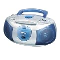 jWIN Portable CD Boombox with Cassette - White\ Blue (JXCD462)