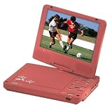 Produkt-Bild: Bluetech , tragbarer DVD Player, drehbarer 10 Zoll LCD Bildschirm (10") 25,8cm , 3 cm gr&ouml;&szlig;er als 9 Zoll , Trendfarbe lachsrot, integrierter DVB-T Fernseher, USB-Anschluss,integrierter SD/MMC Speicherkartenleser,AV-Ausgangsbuchse,Kopfh&ouml;rerausgang, integrierte Lautsprecher, mit Fernbedienung