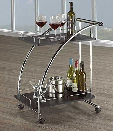 Black Wood & Chrome Tea Cart