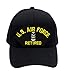 Patchtown US Air Force Retired Hat/Ballcap (Black) Adjustable One Size Fits Most