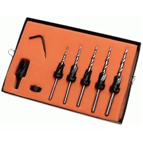 #6 set complete to countersink, counterbore, predrill and plug for screw sizes 5, 6, 7, 8... by 
