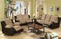 3pcs Upholstery Sofa Loveseat & Recliner Set - Beige Finish