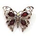 Vintage Copper & Dark Red Butterfly Pin