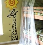 Vinyl Wall Art Decal Sticker Safari Giraffe Neck Measuring Growth Chart 60x21