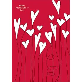 Carte de voeux: Romantique carte de f�te Saint-Valentin avec des coeurs volant pour les amoureux