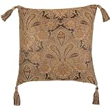 Bold Patterned Antique Gold and Bronze 18 x 18 Valenciaga Pillow by Jennifer Taylor