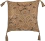 Bold Patterned Antique Gold and Bronze 18 x 18 Valenciaga Pillow