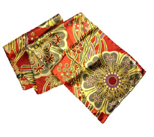 Dancing Stars on Red - Pangborn Design Scarf 11006