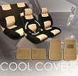 Universal PU (Synthetic) Leather Car Seat Covers Set with Carpet Floor Mats