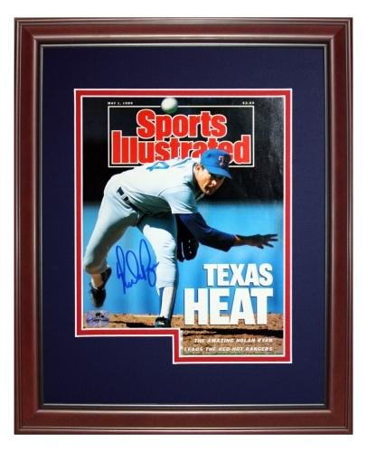 Nolan Ryan Autographed Texas Rangers (5/1/89) Deluxe Framed Sports Illustrated Magazine - Autographed MLB Magazines
