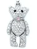 「BIRTHDAY BEAR 誕生石 10月 天然ピンクトルマリン キラキラ クマ ストラップ」の画像