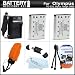 2 Pack Battery And Charger Kit For Olympus Tough TG-320, TG-310, Stylus Tough 3000 Digital Camera Includes 2 Extended (1000Mah) Replacement LI-42B Batteries + AC/DC Charger + Strap Float + USB 2.0 SD Reader + Mini Tabletop Tripod + Screen protectors +More