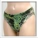  : Venus 2 Pack Green Floral Sheer Bikini Panty #0070 sz S M