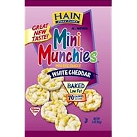 Hain Pure Snax Mini Munchies Mini Rice Snacks, White Cheddar, 3-Ounce Bags (Pack of 12)