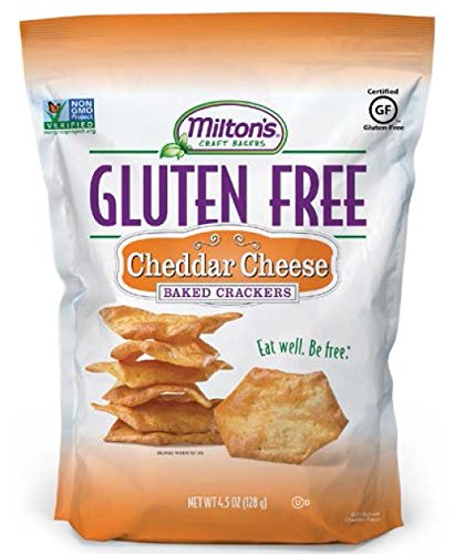 Milton's Craft Bakers, Gluten Free Baked Crackers Cheddar Cheese, 4.5 Oz. Ea. (Pack of 3)