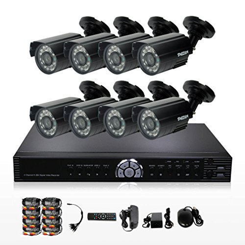 TMEZON Outdoor Surveillance Camera System QR Code Easy Setup 8CH 960H