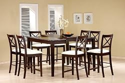 9pcCappucchinoWoodCounterHeightDiningTableand8ChairsSet