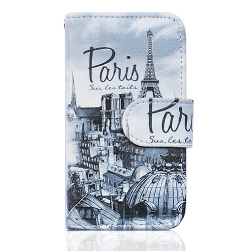 Bfun Packing Retro Paris Style Card Slot Wallet Leather Cover Case for Apple iPhone 4 4G 4S AT&T Verizon Sprint