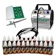 IWATA AIRBRUSH TATTOO KIT 28 Includes: COMPRESSOR, HOSE, AIRBRUSH, INK, AND STENCILS