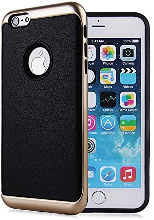 iPhone 7 Gold frame case, Hupla, [TPU+PU] strong bumper, anti-scratch, anti-dust, shoockproof