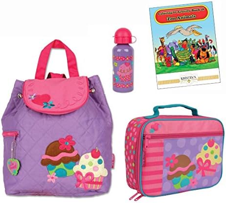 Stephen Joseph Quilted Backpack, Lunch Box, & Bottle Set, Cupcake