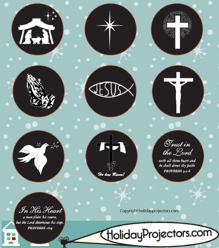 Holiday Projector Replacement Slide Pack - Religious Black and White #1