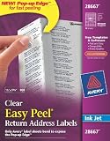Avery 28667 Easy Peel Clear Return Address Labels for Inkjet Printers, 1/2 Inch x 1-3/4 Inches (Pack of 800)