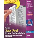 Avery Easy Peel Clear Return Address Labels for Inkjet Printers, 0.5 x 1.75 inches, Pack of 800 (28667) ~ Avery