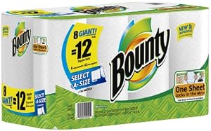 Bounty Paper Towels, 8 Select A Size Giant Rolls (equivalent to 12 Select A Size Regular Rolls)