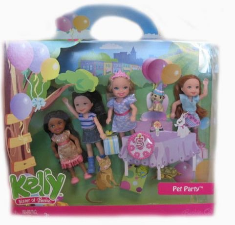 Childrens Toyshop  Toys : Barbie Kelly Pet Party Doll Set with Kayla, Kenzi, Kelly, & Miranda