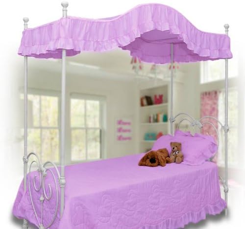 Pink Canopy Bed Cover Twin Size (Lavender)