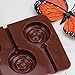 Drhob 1pc Lollipop Mold Silicone Mould 6 Lattices In Circles DIY Handmade (Color: Brown)