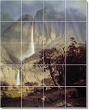 Albert Bierstadt Waterfalls Custom Tile Mural 24 | 17x21.25 using (20) 4.25x4.25 tiles