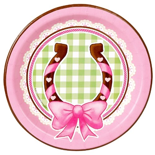 Pink Cowgirl Dessert Plates Party Supplies