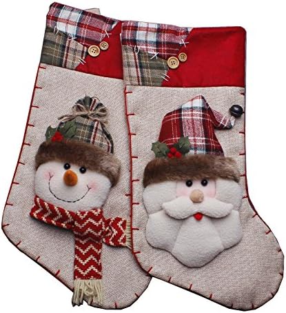 Classic Christmas Stocking 18.8" Cute Santa's Toys Stocking (Only snowman)