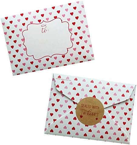 Mini Envelope Heart Valentines - 8 pack Fill-in with sticker seals
