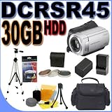 Sony Handycam DCR-SR45 30GB Hard Disk Drive HDD Digital Camcorder w/ 40x Optical Zoom (DCRSR45) - Extra Battery - Quick-Rapid Charger - 3 Piece Filter Kit + MORE BigVALUEInc Accessory Saver Deluxe Bundle Brand New USA