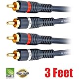 iMBAPrice&reg; 3 feet 2RCA Male to 2RCA Male High Quality Home Theater Audio Cable (3 Feet, Black)