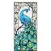 Peacock Metal-Framed Stained Glass Art Panel Suncatcher 17.5 W X 37.5 H Joan Baker Designs APM604