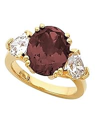 14K Yellow Gold Smoky Quartz and Diamond Ring -- LIFETIME WARRANTY