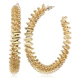 Lee Angel Safina Accordion Gold-Plated Hoop Earring