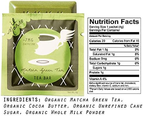 il Morso Coffee Energizing Chocolate Bars (Matcha Green Tea, 40 Bars)