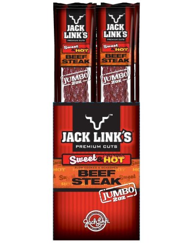 Jack Link's Beef Steak, Sweet and Hot Flavor, 2-Ounce Packages (Pack of 12) by Dried Beef