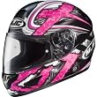 HJC Shock Women's CL-16 Street Bike Racing Motorcycle Helmet w/ Free B&F Heart Sticker Bundle - MC-8