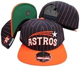 Houston Astros Pinstripe Two Tone Plastic Snapback Adjustable Plastic Snap Back Hat / Cap